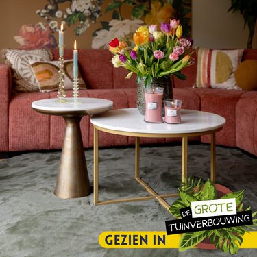 Bijzettafel Essy Groot | Wit marmer 45 cm