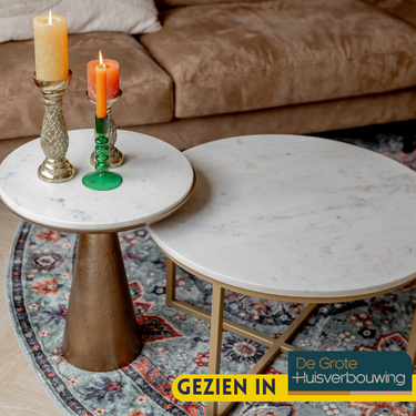 Bijzettafel Essy Groot | Wit marmer 45 cm