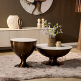Salontafelset Ava goud salontafel 2-delig - wit en goud - Mooier Thuis