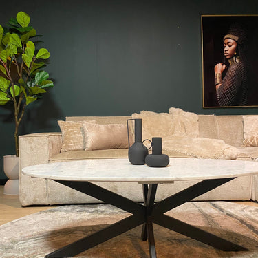 Salontafel Faye wit marmer | Ovaal | 130 cm