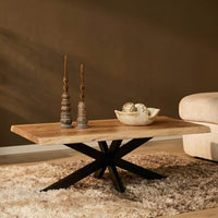 Boomstam salontafel met natuurlijke rand 120 x 60 cm