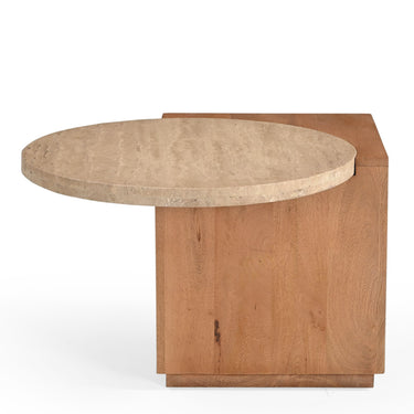 Bijzettafel Numa naturel travertin | 60 cm