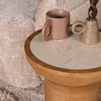 Starfurn Bijzettafel Zoë Naturel Travertijn 33 cm