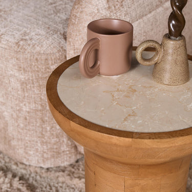 Bijzettafel Zoë Naturel Travertijn 33 cm