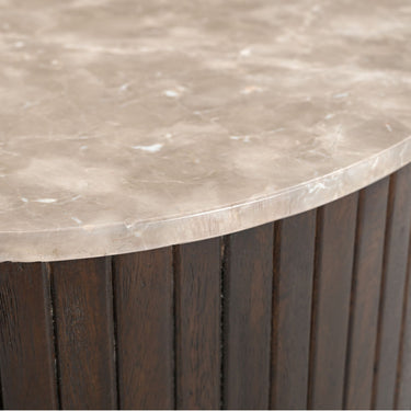 Salontafel Nomi | 84 cm | Marmer & Mangohout