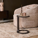 Bijzettafel Vinn Bruin Travertin - 55 cm - bruin en beige - Mooier Thuis