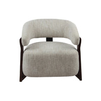 Fauteuil Juun beige vooraanzicht met ronde rugleuning