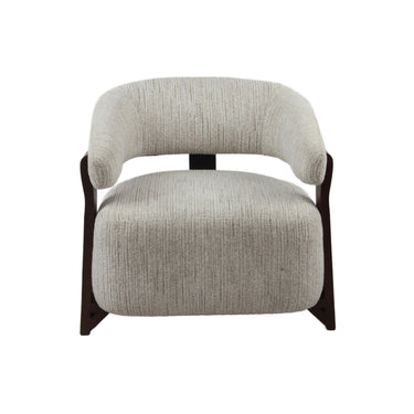 Fauteuil Juun beige vooraanzicht met ronde rugleuning