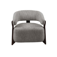 Fauteuil Juun taupe vooraanzicht met ronde rugleuning