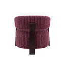 Fauteuil Juun bordeaux achteraanzicht met houten frame