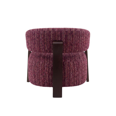Fauteuil Juun bordeaux achteraanzicht met houten frame