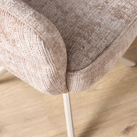 Draaibare eetkamerstoel Bella beige, zandkleurige poot