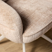 Draaibare eetkamerstoel Bella beige, zandkleurige poot