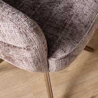 Draaibare eetkamerstoel Bella klei, bronzen poot