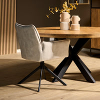 Starfurn Set van 2 - Eetkamerstoel Dani Velvet Champagne