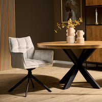 Starfurn Set van 2 - Eetkamerstoel Dani Velvet Champagne - Mooier Thuis