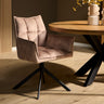 Draaibare eetkamerstoel Dani velvet beige - metaal en velvet - Mooier Thuis