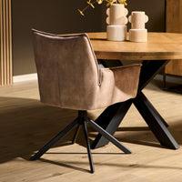 Draaibare eetkamerstoel Dani velvet beige