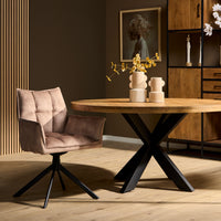 Draaibare eetkamerstoel Dani velvet beige