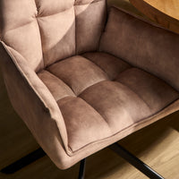 Draaibare eetkamerstoel Dani velvet beige