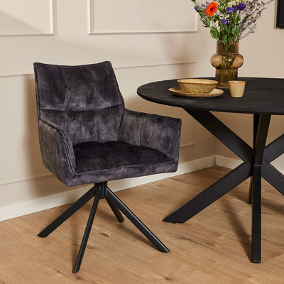 Eetkamerstoel Dani Velvet Antraciet