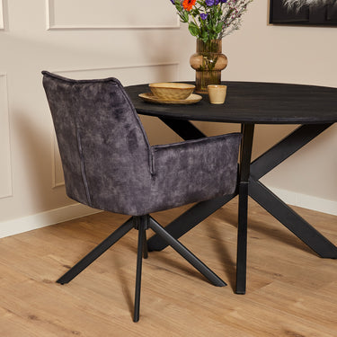 Set van 2 - Eetkamerstoel Dani Velvet Antraciet