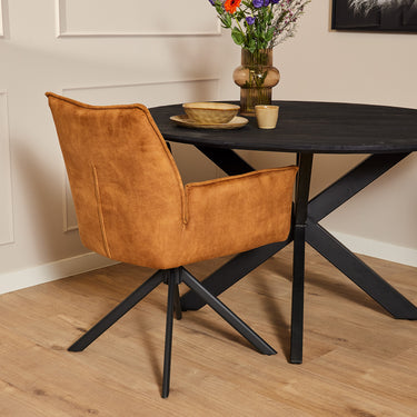 Set van 2 - Eetkamerstoel Dani Velvet Gold Okergeel