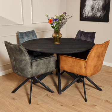 Set van 2 - Eetkamerstoel Dani Velvet Gold Okergeel