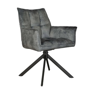 Set van 2 - Eetkamerstoel Dani Velvet Lichtblauw