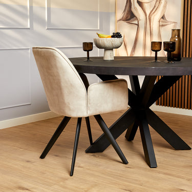 Set van 2 - Eetkamerstoel Nova Champagne Velvet