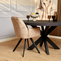 Starfurn Set van 2 - Eetkamerstoel Nova Beige Velvet