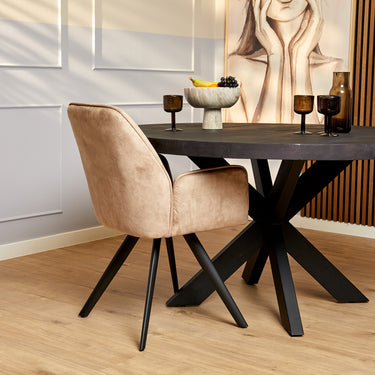Set van 2 - Eetkamerstoel Nova Beige Velvet