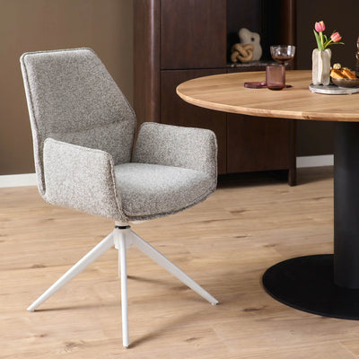 Eetkamerstoel Hera Beige met Armleuning