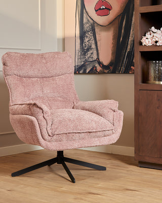 Fauteuil Vera roze - 115 cm breed - Mooier Thuis