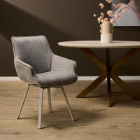 Draaibare eetkamerstoel Mees taupe