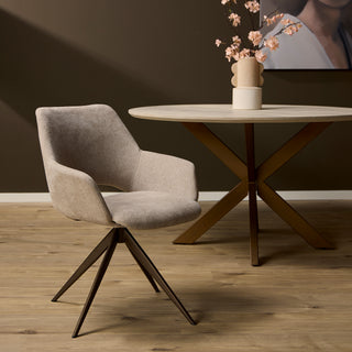 Draaibare Eetkamerstoel Daisy Beige - Mooier Thuis