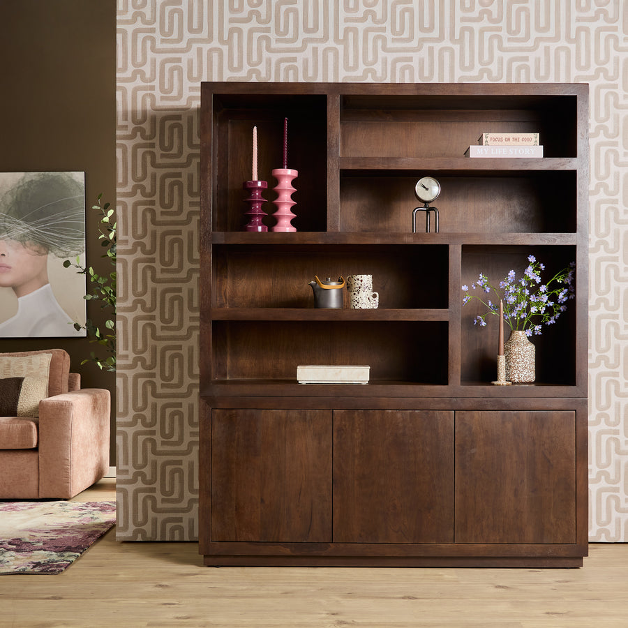 Bookcase Brussels Brown XL – Een hele wand in bruin