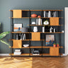 Open kast met 5 opbergkastjes - eiken/zwart - zwart en naturel - Mooier Thuis