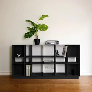 GRID Sideboard mit 3x6 offenen Fächern – schwarz