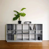 GRID Dressoir met 3x6 open vakken - lichtgrijs - Mooier Thuis