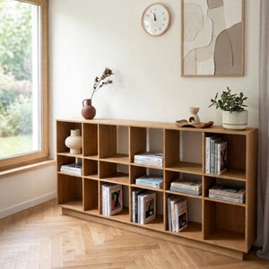 GRID Sideboard mit 3x6 offenen Fächern - Eichenfurnier