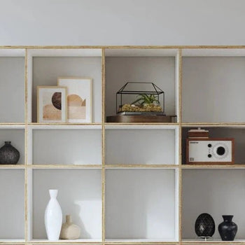 GRID Sideboard mit 3x6 offenen Fächern – weißes HPL