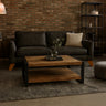 Salontafel Britt mangohout met legplank 140 cm - naturel en bruin - Mooier Thuis