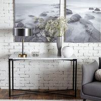 Saxon Consoletafel Carrara Marmer Wit 127x43 cm