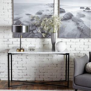 Saxon Consoletafel Carrara Marmer Wit 127x43 cm