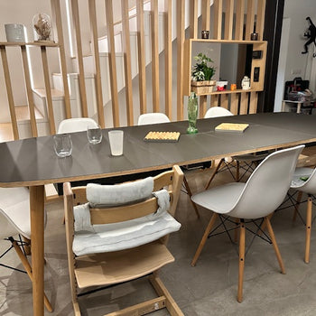 Uitschuifbare eettafel 120 x 120/220 cm - zwart HPL