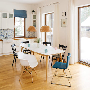 Uitschuifbare eettafel 96 x 144/244 cm - Wit
