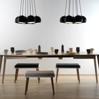 Uitschuifbare eettafel 96 x 144/244 cm - Wit - afbeelding 2