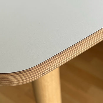 Uitschuifbare eettafel 96 x 144/244cm - Wit / lichteiken