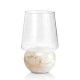 Terroso Geurkaars Wit - Marmerglas - 26 cm - wit en goud - Mooier Thuis